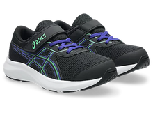 Load image into Gallery viewer, NEW! Asics Contend 9 PS (Velcro) - Black/Vital Green
