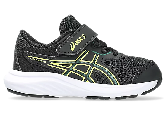 NEW! Asics Contend 9 TS (Velcro) - Black/Jasper Green