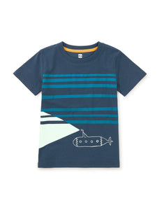 Tea Collection Glow in the Dark Submarine Tee - Whale Blue