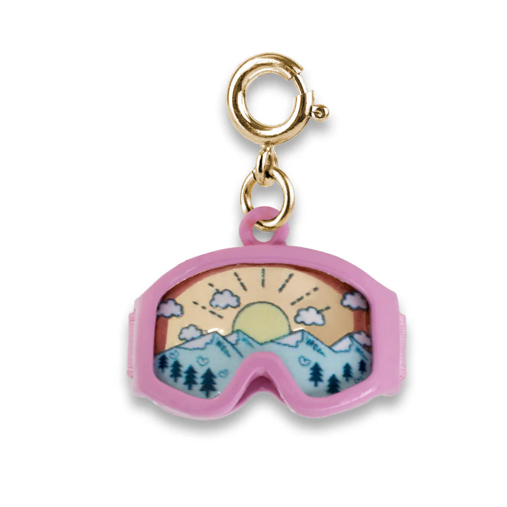 Charm It - Gold Ski Goggles Charm