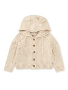 Tea Collection Creature Comfort Baby Cardigan - Oatmeal Heather