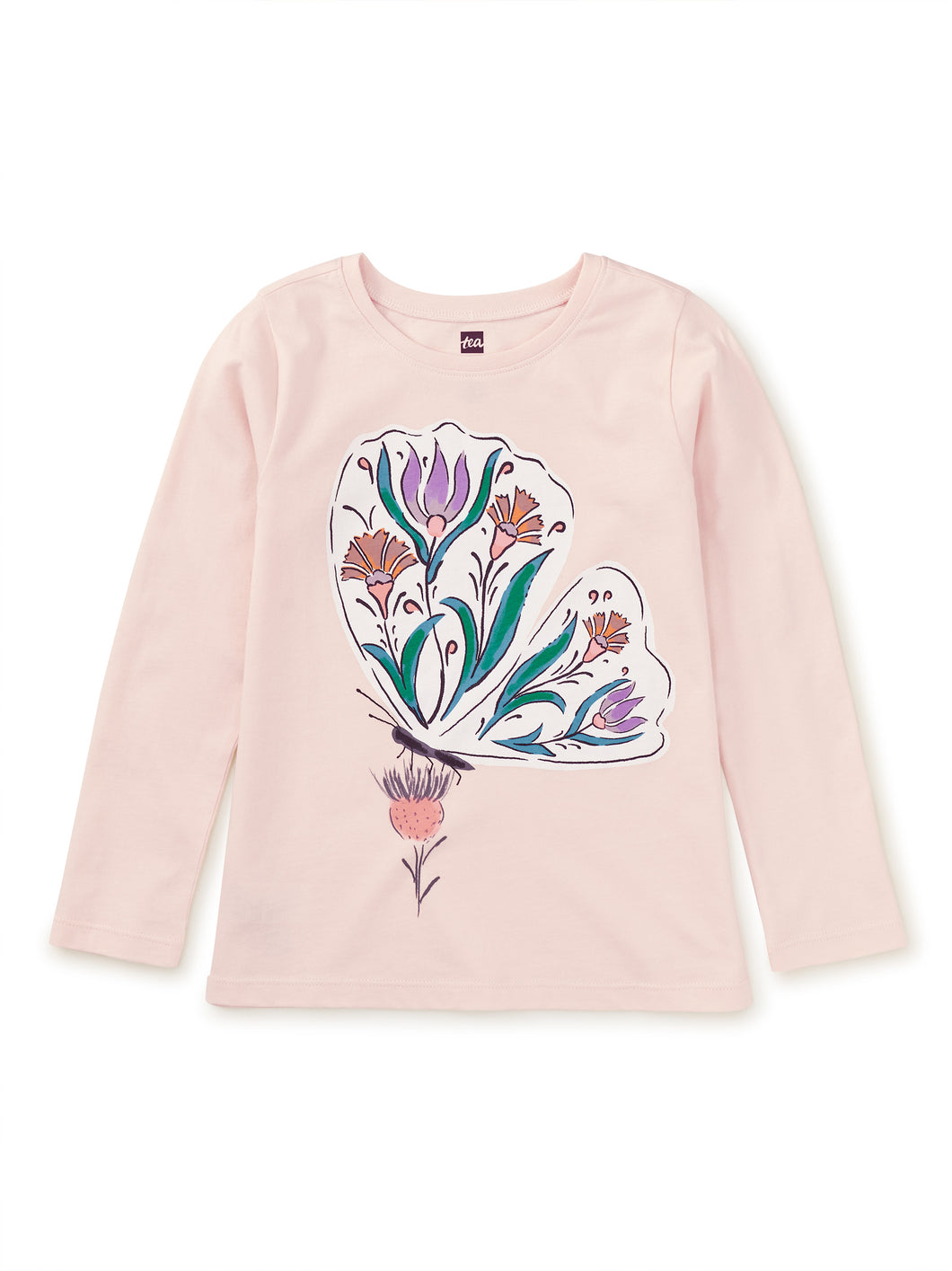 Tea Collection Painted Butterfly Graphic Tee - Creole Pink