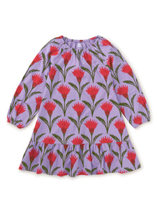 Tea Collection Blouson Sleeve Dress - Ikat Thistle