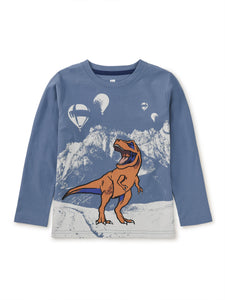 Tea Collection T-Rex & Mountains Graphic Tee - Coronet Blue