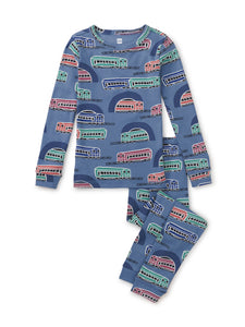 Tea Collection Goodnight Pajama Set - Japanese Trains