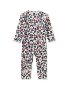 Tea Collection Ruffle Shoulder Baby Romper - Iznik Flora