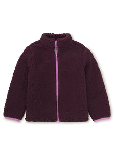 Tea Collection Teddy Fleece Zip Up Jacket - Purple Fig