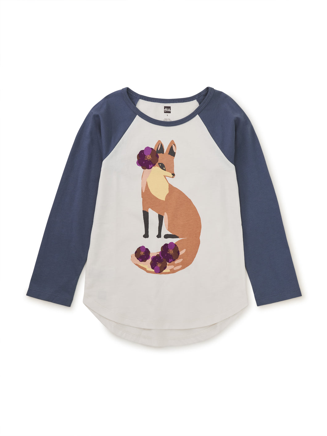 Tea Collection Fancy Fox Graphic Raglan Tee - Chalk