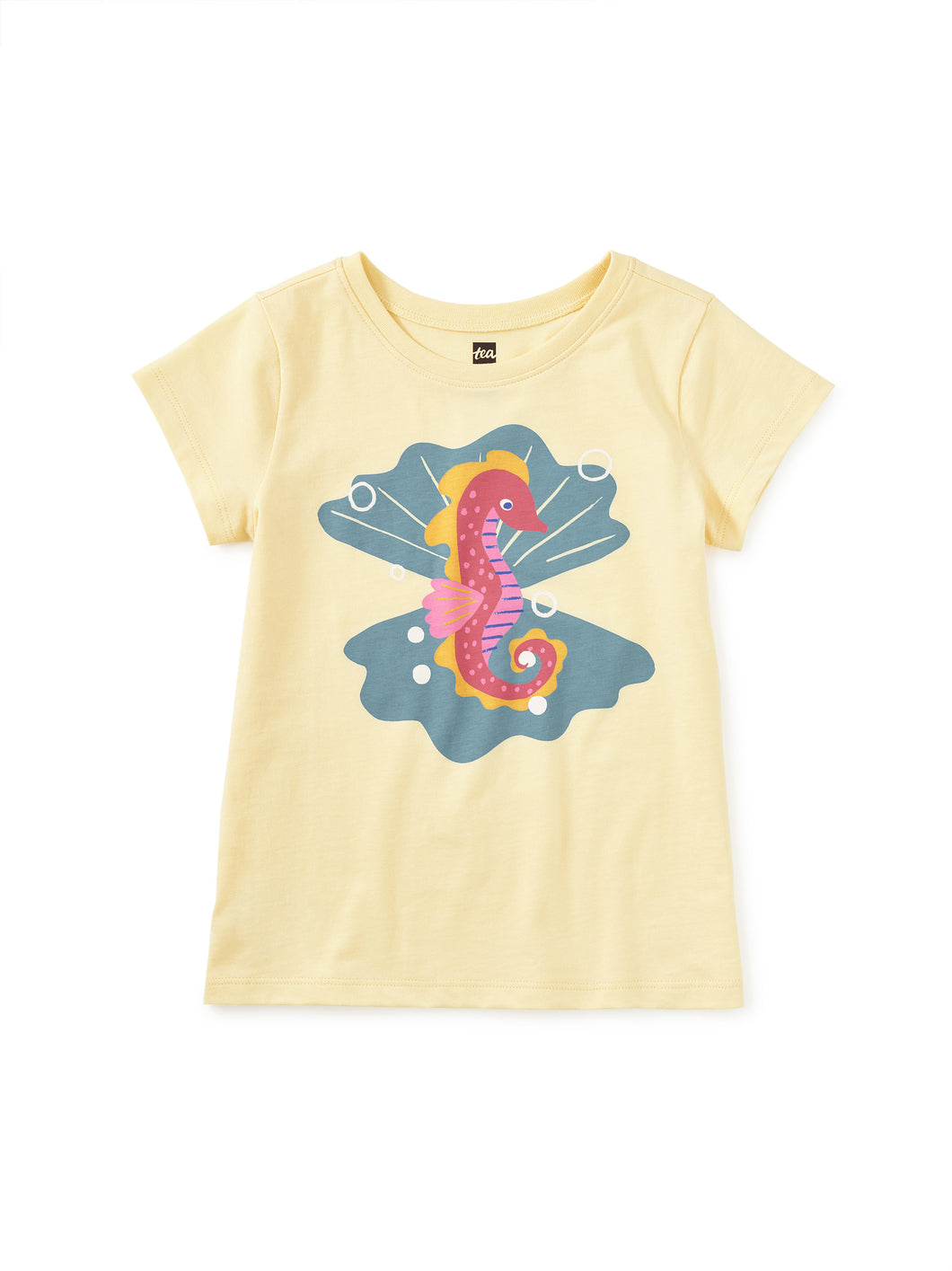 Tea Collection Seahorse & Pearls Graphic Tee - Banana
