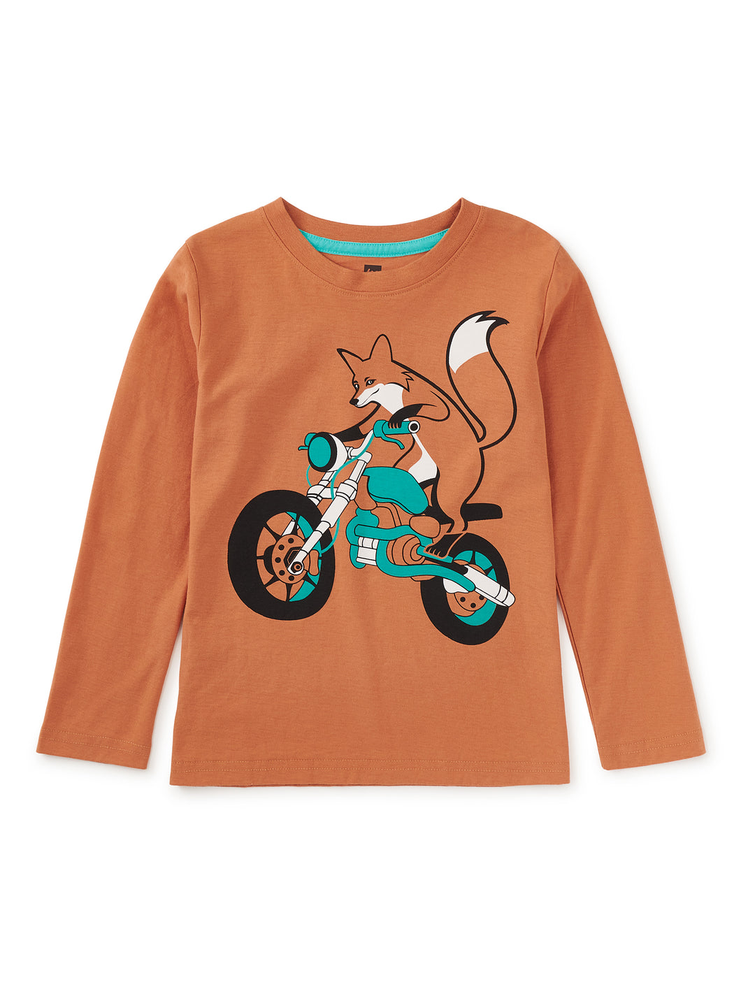 Tea Collection Long Sleeve Graphic Baby Tee - Motorbike Fox