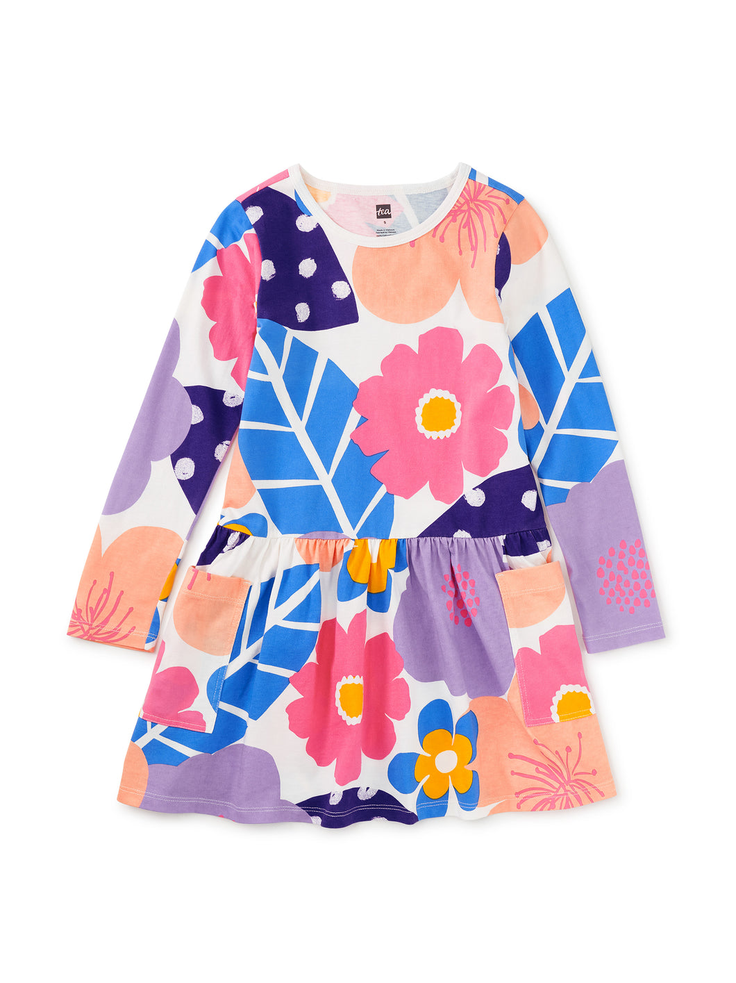 Tea Collection Pocket Dress - Oversized Cherry Blossoms