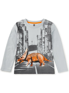 Tea Collection Long Sleeve Graphic Tee - Dino in Seoul