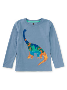 Tea Collection Long Sleeve Graphic Baby Tee - Korea in a Dino