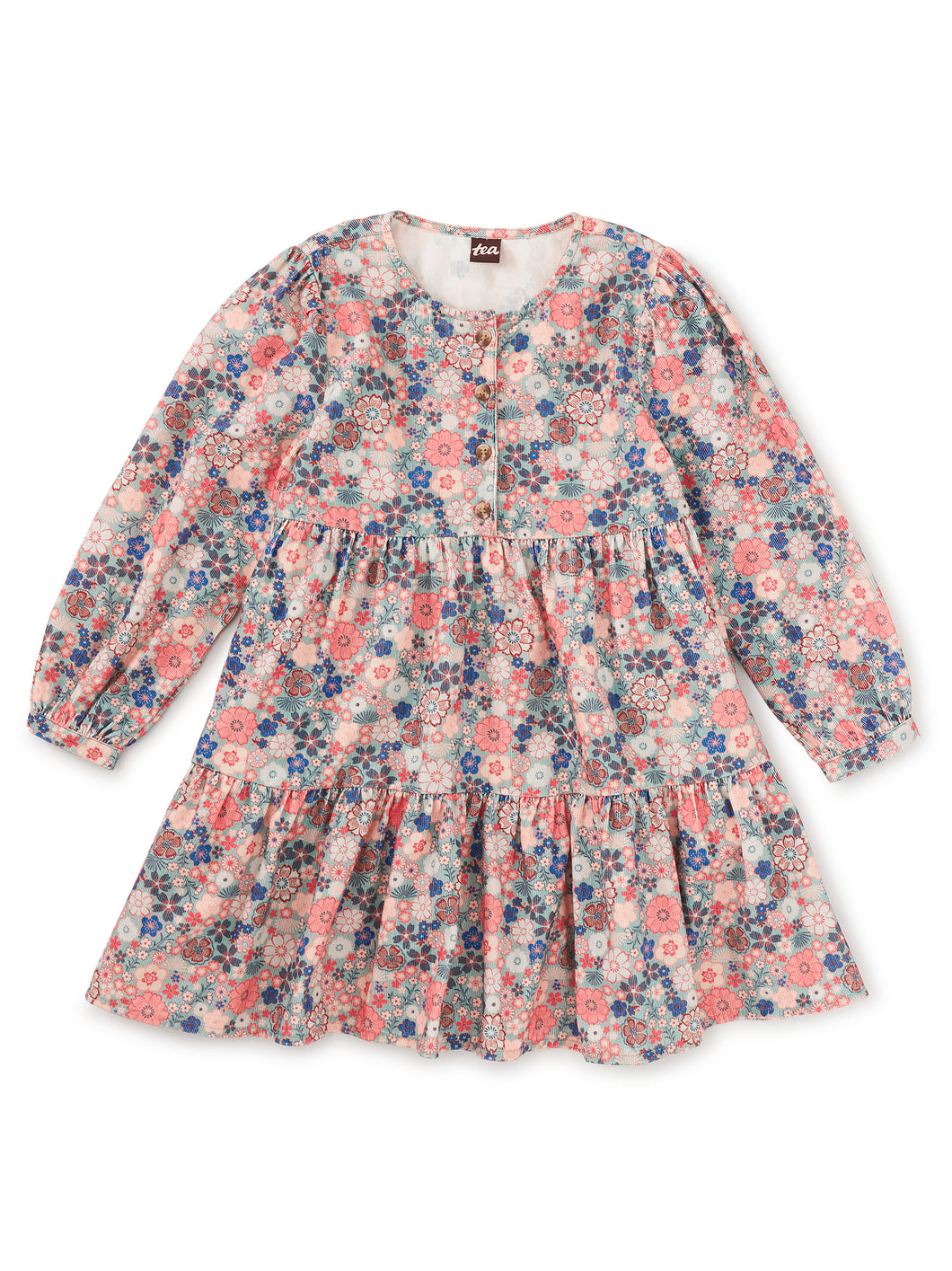 Tea Collection Corduroy Henley Shirtdress - Japanese Floral