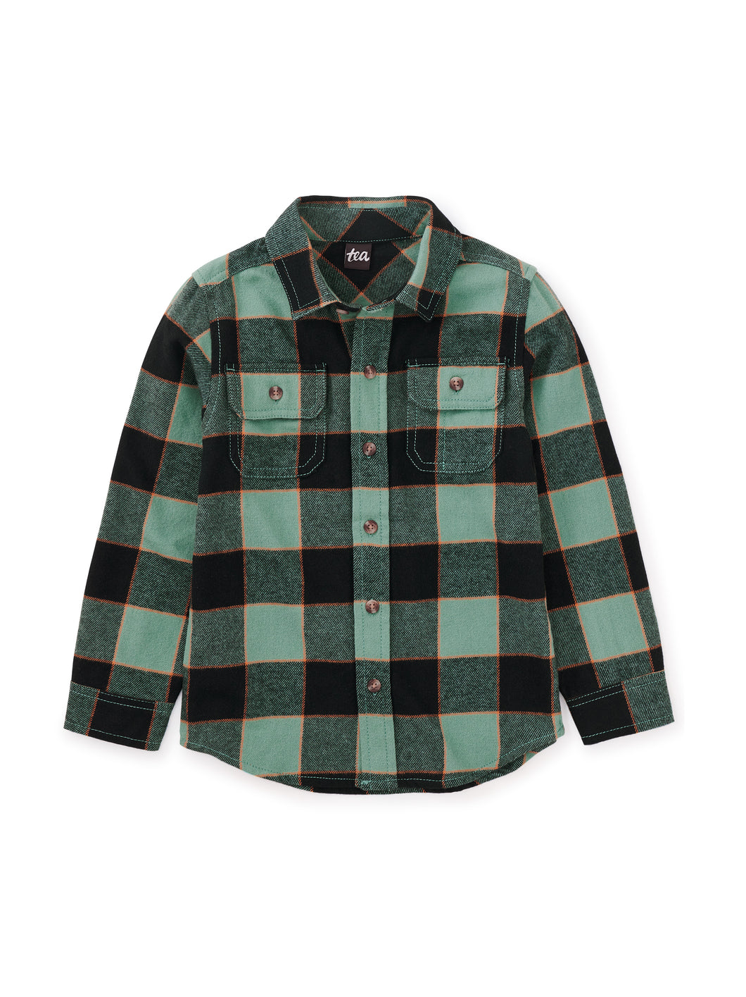 Tea Collection Flannel Button Up Shirt - Forest Plaid