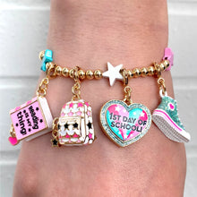 Load image into Gallery viewer, Charm It - Gold Glitter First Day of School Charm
