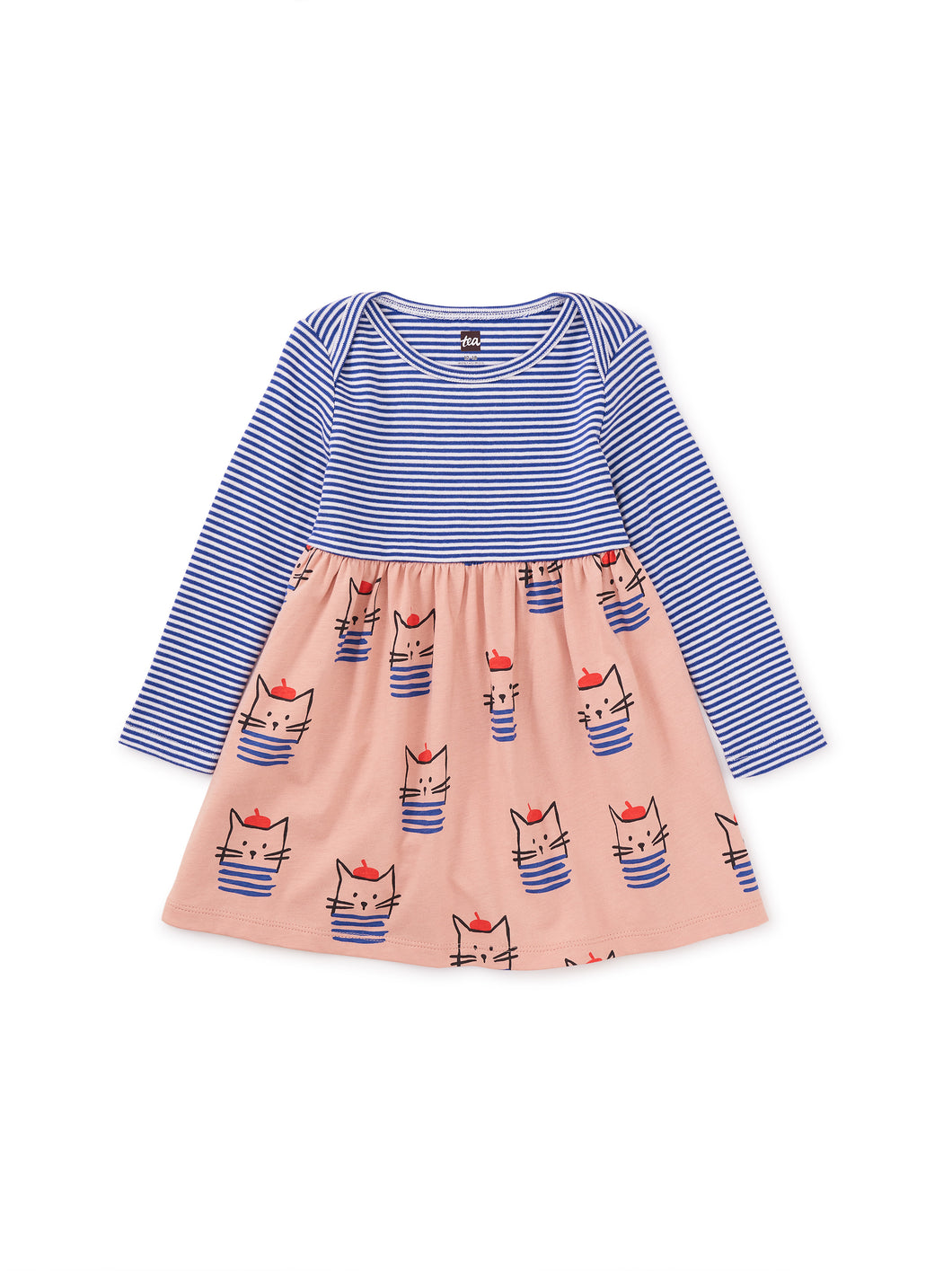 Tea Collection Baby Print Mix Skirted Dress -Chat
