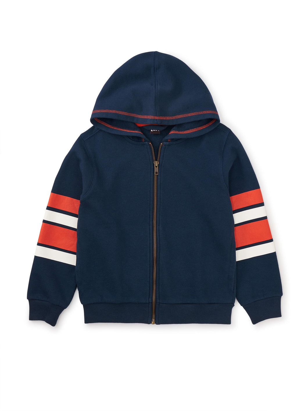 Tea Collection Elbow Stripe Hoodie - Whale Blue