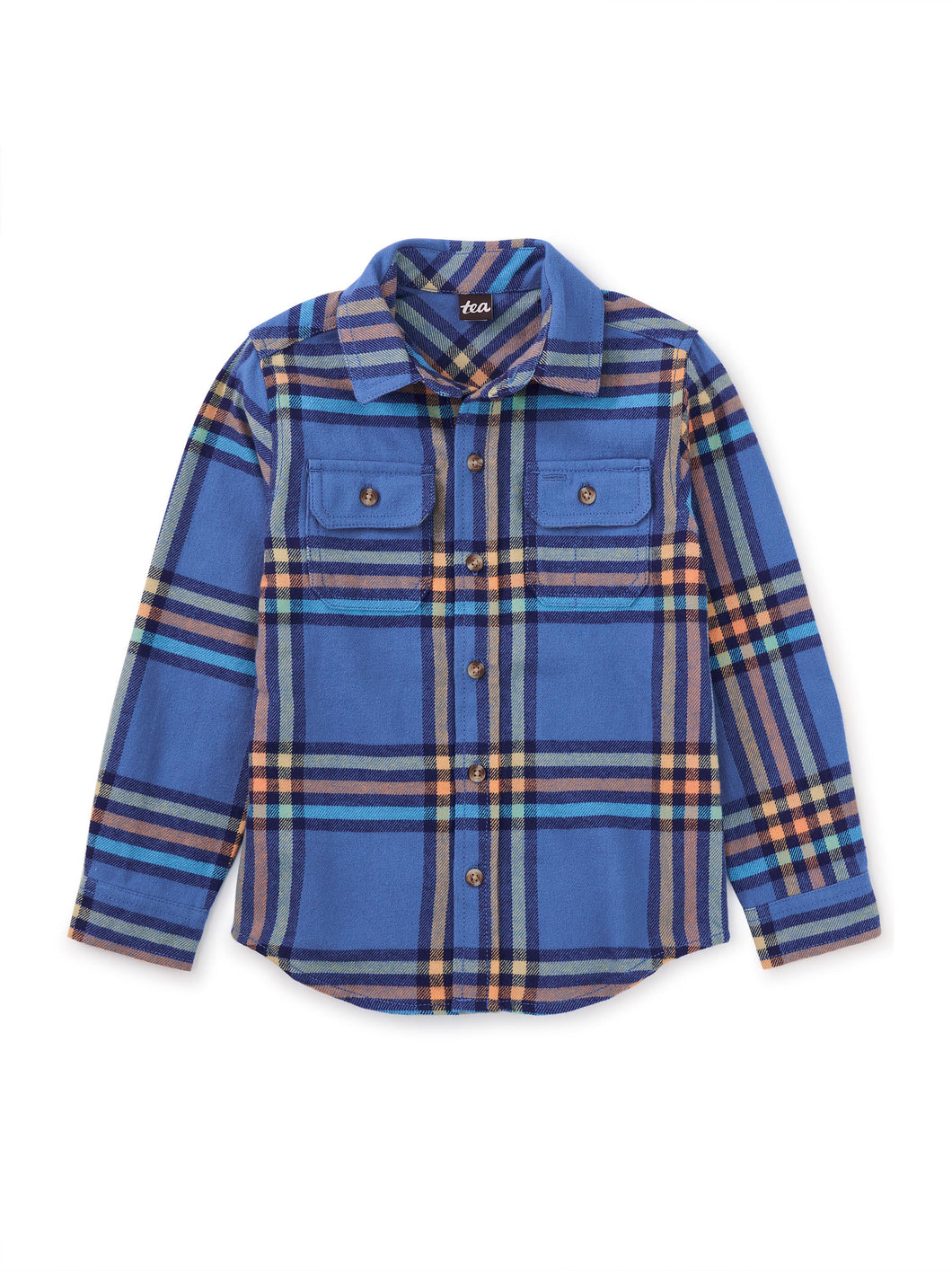 Tea Collection Flannel Button Up Shirt - Bleu Plaid