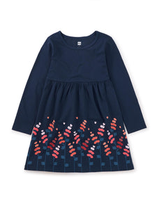 Tea Collection Floral Skirted Dress - Whale Blue