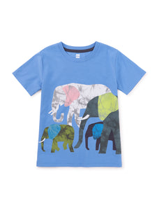 Tea Collection Elephants Graphic Tee - Blue Yarrow