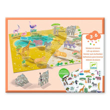 Load image into Gallery viewer, Djeco Lift-Up Sticker Kit - Safari Animals

