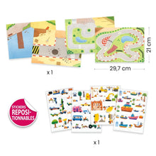 Load image into Gallery viewer, Djeco Lift-Up Sticker Kit - Vehicles
