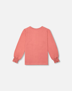 Deux Par Deux Puffed Long Sleeve Shirt - Pink Cinnamon