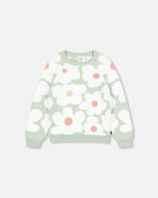 Load image into Gallery viewer, Deux Par Deux Retro Floral Sweater - Sage Green
