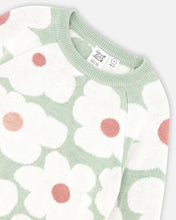 Load image into Gallery viewer, Deux Par Deux Retro Floral Sweater - Sage Green
