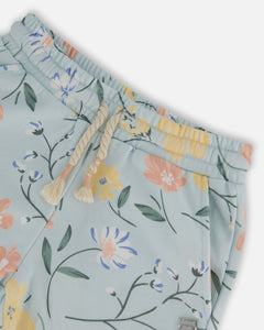 NEW! Deux Par Deux French Terry Shorts - Baby Blue Floral