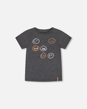 Load image into Gallery viewer, NEW! Deux Par Deux Printed Tee - Heather Grey
