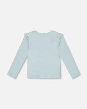 Load image into Gallery viewer, Deux Par Deux Frilled Long Sleeve T-Shirt - Light Blue
