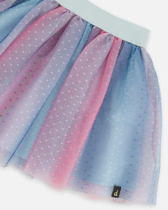 Deux Par Deux Striped Tulle Skirt - Rainbow