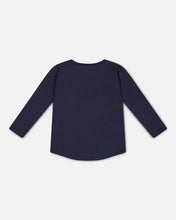 Load image into Gallery viewer, Deux Par Deux Long Sleeve T-Shirt - Navy
