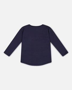 Deux Par Deux Long Sleeve T-Shirt - Navy