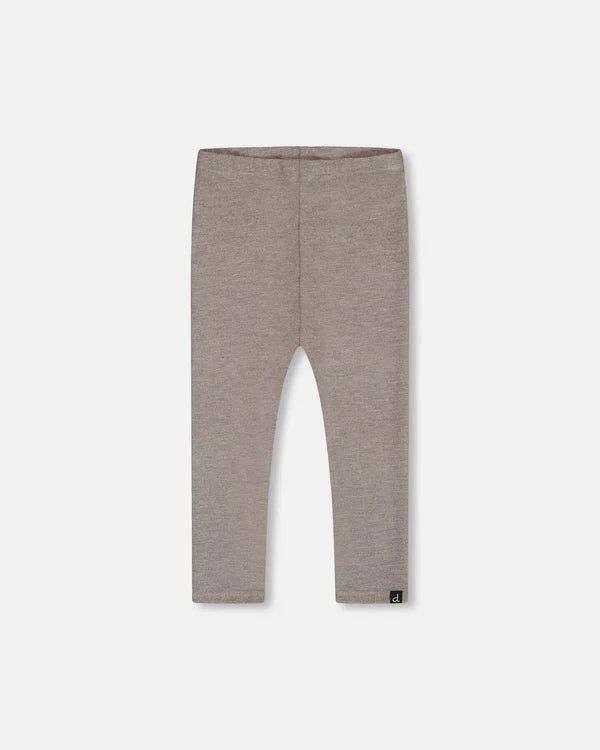 Deux Par Deux Rib Leggings - Grey Mix