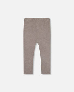 Deux Par Deux Rib Leggings - Grey Mix