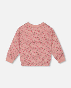 Deux Par Deux French Terry Sweatshirt - Strawberries