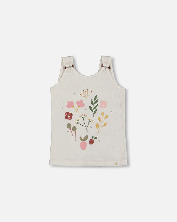 Deux Par Deux Crinkle Jersey Tank Top - Off White