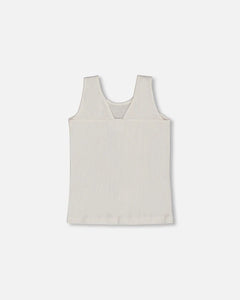 Deux Par Deux Crinkle Jersey Tank Top - Off White