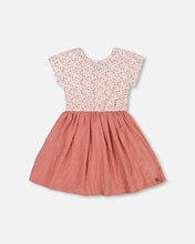 Load image into Gallery viewer, Deux Par Deux Bi-Material Dress - Strawberries
