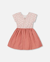 Load image into Gallery viewer, Deux Par Deux Bi-Material Dress - Strawberries
