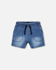 Deux Par Deux Denim Shorts - Dark Blue
