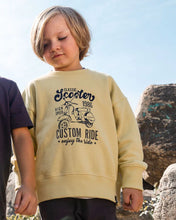 Load image into Gallery viewer, Deux Par Deux Graphic Sweatshirt - Lime Green Scooter
