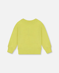 Deux Par Deux Graphic Sweatshirt - Lime Green Scooter