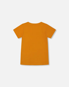 Deux Par Deux Graphic Tee - Orange & Blue Scooter