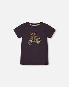 Deux Par Deux Graphic Tee - Dark Grey Scooter