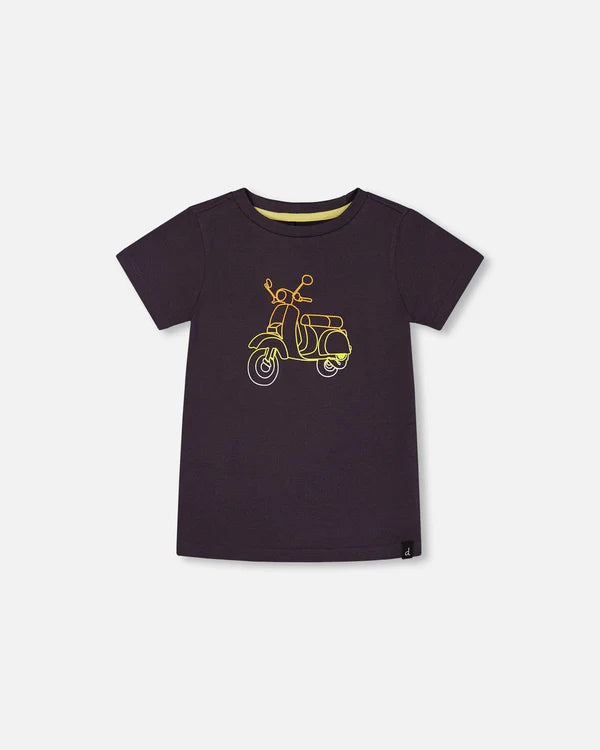 Deux Par Deux Graphic Tee - Dark Grey Scooter