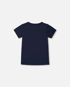 Deux Par Deux Graphic Tee - Smiling Navy